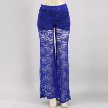 Refresh you look with these lightweight and fashion friendly lace pants. These women's pants feature floral lace throughout, stretch waist, and finished with partial underlining. 92% Polyester, 8% Spandex. Hand Wash. Made in USA.