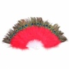 Beautiful Peacock Feather Belly Dance Hand Fan Red. Christmas Shopping, 4% off plus free Christmas Stocking and Christmas Hat!