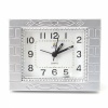 Silver Square Shaped Alarm Clock. Christmas Shopping, 4% off plus free Christmas Stocking and Christmas Hat!