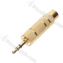 - Male 3.5mm to female 6.3mm connector- Gold plated to prevent corrosion and guarantee long time use- Great connector for audio- Two piece pack