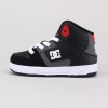 Sporty detailing defines a signature high-top skate shoe constructed in a scaled down toddlers' size.