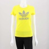 This bright colored womens tee features the adidas classic trefoil logo. Stand out from the crowd for sure.