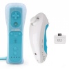 Remote with Motion Plus & Silicone Sleeve + Wireless Nunchuk Controller for Wii Light Blue. Christmas Shopping, 4% off plus free Christmas Stocking and Christmas Hat!