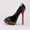 Steve Madden knows fashion and this sexy heel is no exception, featuring patent leather, red bottoms and a spotted animal print platform, this shoe is sure to get you noticed.