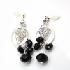 Fashion Circle Black Crystal with Diamond Drop Earrings. Christmas Shopping, 4% off plus free Christmas Stocking and Christmas Hat!