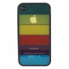 Rainbow Hard Plastic Case for iPhone 4/4S Black Frame. Christmas Shopping, 4% off plus free Christmas Stocking and Christmas Hat!