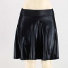 Create an elegant look with this praire style skirt that comes in a matte and high shine finish. This short skirt features a coated finish, flat elastic waistband and wide hem. 96% Polyester, 4% Spandex. Machine Wash. Made in USA.