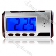 - A desktop digital alarm clock with DVR function - Video pin-hole camera hidden inside a perfectly working innocent looking desktop clock - Image sensor: 2.0 MP CMOS - Video formats: AVI (640x480 @ 30fps) - Built-in microphone for audio recording - Featu