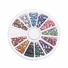 12 Colors 3000pcs + Wheel Nail Art Glitter Tips Rhinestone Square. Christmas Shopping, 4% off plus free Christmas Stocking and Christmas Hat!