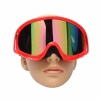 Motorcycle Goggles Skiing Glasses with Red Frame and One Colorful Lens. Christmas Shopping, 4% off plus free Christmas Stocking and Christmas Hat!