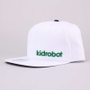 Kidrobot is embroidered in grass green over the left eye of this white  New Era snapback. While the snap is green to match, the underbrim is navy for a bit of contrast.