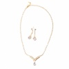 Fashion Shallow V Set Auger Gold Plated Necklace White. Christmas Shopping, 4% off plus free Christmas Stocking and Christmas Hat!