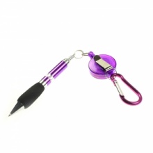 Purple Portable Retractable Ballpoint Pen with Keychain. Christmas Shopping, 4% off plus free Christmas Stocking and Christmas Hat!