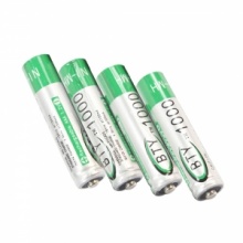 4pcs BTY AAA 1.2V 1000mAh Rechargeable Ni-MH Batteries Silver and Green. Christmas Shopping, 4% off plus free Christmas Stocking and Christmas Hat!