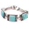 Women Three Square Turquoise Alloy Bracelet. Christmas Shopping, 4% off plus free Christmas Stocking and Christmas Hat!