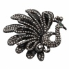 Elegant Proudasa Peacock Style Rhinestone Brooch Pin Black. Christmas Shopping, 4% off plus free Christmas Stocking and Christmas Hat!