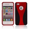 Two-tone Design Matte Hard Case for iPhone 4/4S Red & Black. Christmas Shopping, 4% off plus free Christmas Stocking and Christmas Hat!