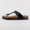 Mixing an old style bottom with new style uppers. This thong sandal features a molded footbed and a classic style.