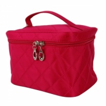 Stylish Rhombus Pattern Makeup Cosmetic Bag Rose Red. Christmas Shopping, 4% off plus free Christmas Stocking and Christmas Hat!