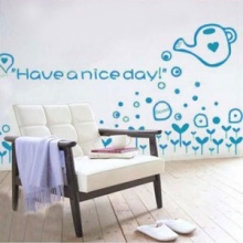 Light Blue Have a Nice Day Wall Sticker. Christmas Shopping, 4% off plus free Christmas Stocking and Christmas Hat!