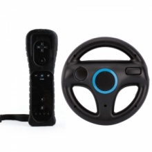 Steering Wheel and Wireless Remote Controller for Nintendo Wii Black. Christmas Shopping, 4% off plus free Christmas Stocking and Christmas Hat!