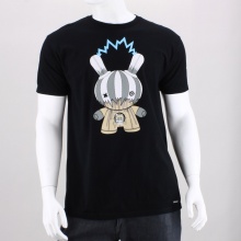 This Doktor A design is a dark twisted take on the ever popular Dunny character. A large and in charge graphic is on the front with the artist mark on the back neck, Kidrobot & Doktor A logo on the left sleeve and an authentic Kidrobot woven label on the front bottom hem. 100% Cotton. Machine Wash. Imported.