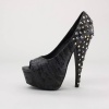 Spice up your wardrobe with these trendy platform heels. Its star studded!