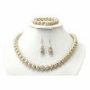 Popular Gold Pearl Crystal Ball Adornment Necklace Set. Christmas Shopping, 4% off plus free Christmas Stocking and Christmas Hat!