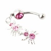 Elegant Pretty Spider Crystal Belly Button Pink. Christmas Shopping, 4% off plus free Christmas Stocking and Christmas Hat!