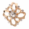 Charming Alloy Rhinestone Brooch Pin Golden. Christmas Shopping, 4% off plus free Christmas Stocking and Christmas Hat!