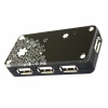 4 Port Black Mini USB 2.0 Hub for Laptop PC. Christmas Shopping, 4% off plus free Christmas Stocking and Christmas Hat!