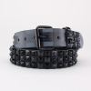 Chrome Plaid Pyramid Studded Belt