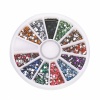 12 Colors 3000pcs + Wheel Nail Art Glitter Tips Rhinestone Heart. Christmas Shopping, 4% off plus free Christmas Stocking and Christmas Hat!