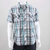 Keep it cool and casual this summer with a plaid shirt. This men's short sleeve woven features a spread collar, button down front & double breast pockets. 100% Cotton. Machine Wash. Imported.