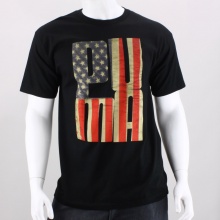 If your feeling patriotic then slip on this soft and stylish tee from PUMA. This pre-shrunk men's t-shirt features a vintage styled flag graphic on front with a ribbed crew neck and short sleeves. 100% Cotton. Machine wash. Imported.