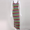 Cozy up to the comfort of this striped maxi dress.  Sleeveless and hooded, this dress combines the latest trends to keep you looking fresh. 80% Rayon, 20% Polyester. Hand wash. Made in USA.