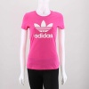 This bright colored womens tee features the adidas classic trefoil logo. Stand out from the crowd for sure.