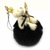 Black Fuzz Mobile Phone Chain. Christmas Shopping, 4% off plus free Christmas Stocking and Christmas Hat!