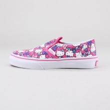 This season brings you some brand new looks from the famous Hello Kitty Slip-On line. This pair features a colorful Kitty pattern from head to toe that will have your little girl looking great.  Imported.