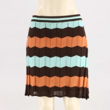 Let your style blossom with this sweater style knit skirt. Features an elastic waistband and full underlining. 55% Cotton, 45% Polyester. Hand wash. Imported.