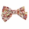 Beautiful Floral Double Bow Small Hair Clip Red. Christmas Shopping, 4% off plus free Christmas Stocking and Christmas Hat!