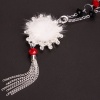 White Super Cute Villus and Rhinestone Pendant Sweater Chain Long Necklace. Christmas Shopping, 4% off plus free Christmas Stocking and Christmas Hat!