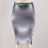 Stylish and sophisticated, this classic striped pencil skirt has a sleek silhouette that falls at the knee. Features a rear zip closure & synthetic leather belt around waistband. 60% Cotton, 35% Rayon, 5% Spanded. Machine Wash. Imported.