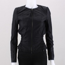 Get back to the basics in this attractive leatherette jacket from Boom Boom Jeans.