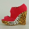 Promise Footwear Cheetah Open Toe Platform Wedge