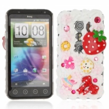 Hard Plastic Case for HTC EVO 3D Strawberry Pattern. Christmas Shopping, 4% off plus free Christmas Stocking and Christmas Hat!