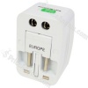 - Worldwide travel adapter covers more than 150 countries- Protect your valuable electronic appliance from spikes and surges- Accepts earthed and unearthed plugs from dozons of countries- With indicator light- Perfect for worldwide travel without buying a