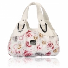 Rose Flower Pattern Women PU Leather Handbag Red. Christmas Shopping, 4% off plus free Christmas Stocking and Christmas Hat!