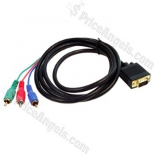 - Premium 6 ft VGA to RGB Component cable for your monitor / projector - Connects PC / laptop to LCD projector. HDTV. DVD Players with VGA to RCA support. and other Y / Pr / Pb component RGB display system - Connectivity: Connector VGA 15-pin (M x 1) Conn