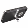 Plating Hard Plastic Case with Stand for iPhone 4/4S Black Body Silver Edge. Christmas Shopping, 4% off plus free Christmas Stocking and Christmas Hat!